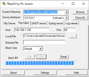 Nahrávání přes TFTP